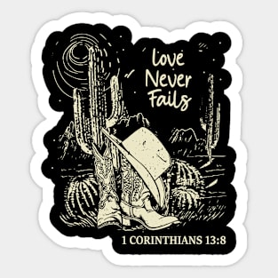 Love Never Fails Boots Desert Sticker